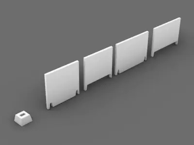 Type 7 soviet industrial concrete fence PO-2 3D print model 3D print model