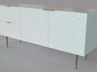 Audrey Dining Buffet Parchment 3D model