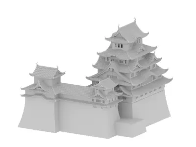 chinese place 3d model  Low-poly 3D model