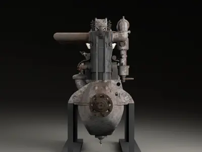 Hall-Scott A7 engine 3D model
