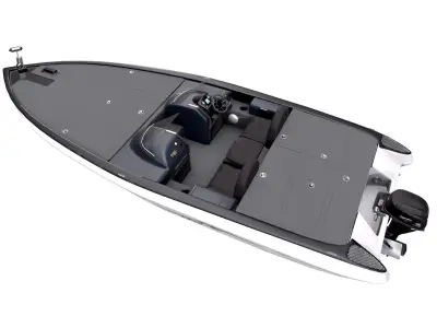Bass Fishing Motorboat Low-poly PBR Low-poly 3D model