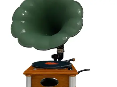 Vintage Gramophone 3D Model Low-poly 3D model