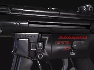 MP5K Submachine Gun Low-poly 3D model purchase