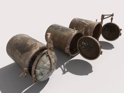 Old Industrial Treatment Machine 3D model