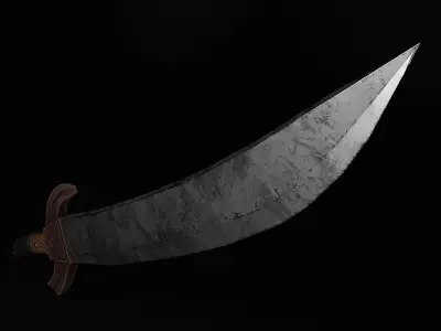 one handed sword PBR low-poly Low-poly 3D model