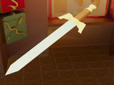Semi-Realistic and Cartoon Sword - Low Poly Game Asset Low-poly 3D model