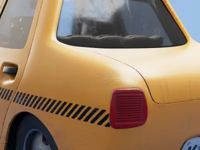 Cartoon Taxi car Free 3D model