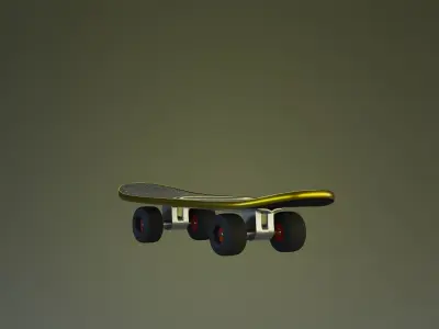 SkateBoard Low-poly 3D model 6