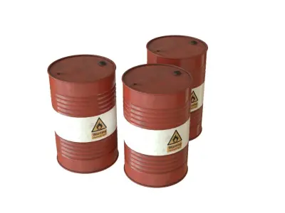 New Oil Barrel Low-poly 3D model