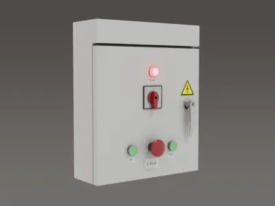 Electrical Control Box Low-poly 3D model by Potion3d