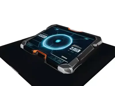 SciFi Tablet Cracked Screen 3D model