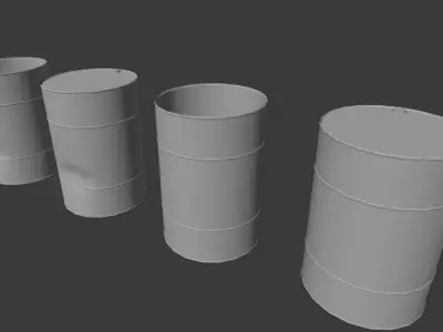 Barrel three cylinders Free low-poly 3D model