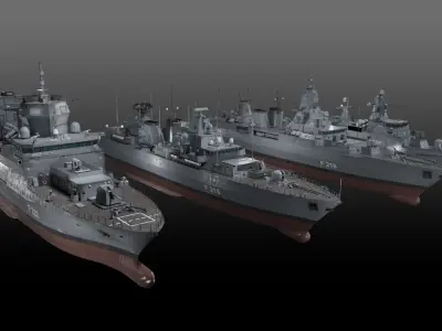 Modern German Navy warships 3D Model Pack
