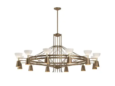 1950s Dutch Large Chandelier 3D model