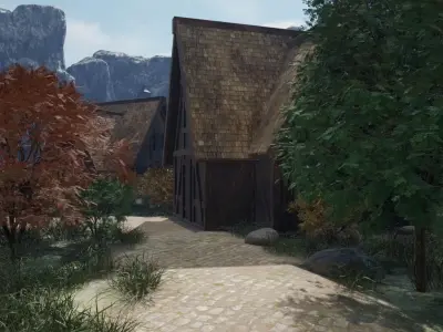 Fantasy Village Landscape 3D model