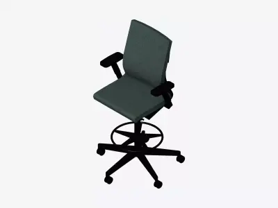 Chair - Office - Worksmart - Counter - Cushion Back Low-poly 3D model