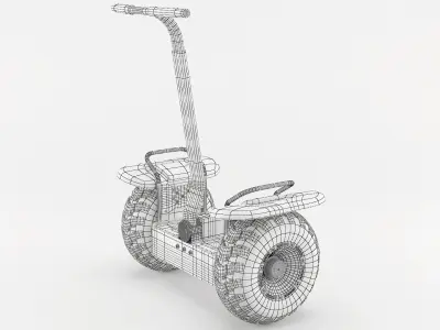 Off-road self-balancing scooter 3D model