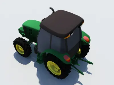 Utility Tractor  5100E static low poly Low-poly 3D model
