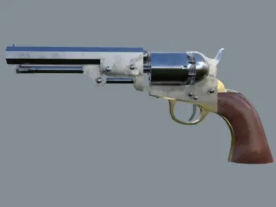 Colt 1849 Pocket Revolver Free low-poly 3D model