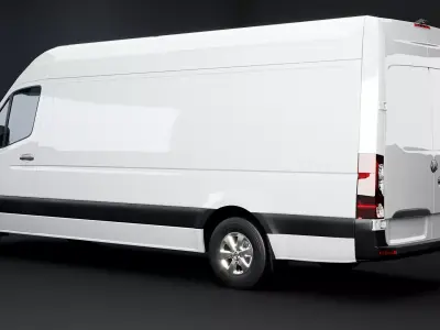 Mercedes Sprinter High Roof Long Low-poly 3D model
