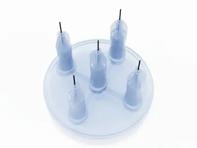 Multi Injector 5 Needles Circular Transparent 3D model