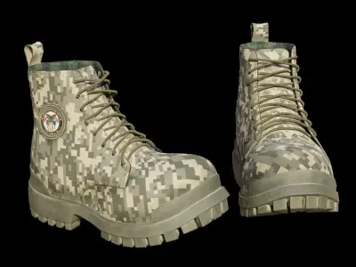 Military boots 3D model purchase