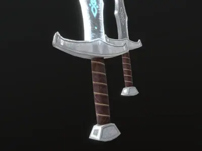 Magic Ice Sword Low-poly 3D model