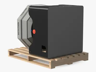Oceanographic Sensor Unit on Wooden Pallet 3D model