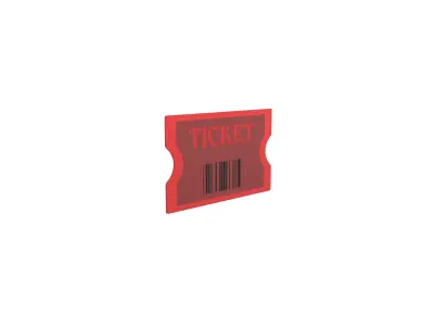 Cartoon Ticket v1 002 Low-poly 3D model