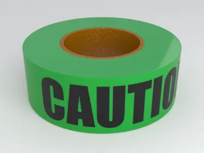 Caution Tape Green 3D model