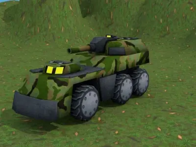Low Poly Armored Car Low-poly 3D model