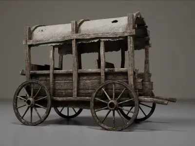 Cart Asset - Environment Asset For Game  Low-poly 3D model
