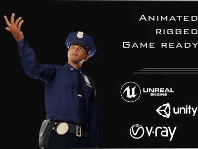 Policeman Character Low-poly 3D model