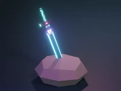 Magic ice Sword low-poly Low-poly 3D model