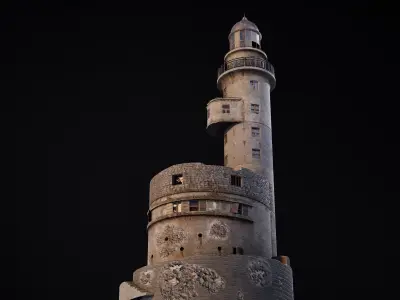 Abandoned lighthouse Aniva Low-poly 3D model