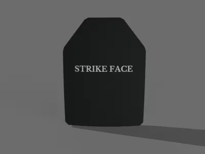 Hard bulletproof body armor plate Low-poly 3D model