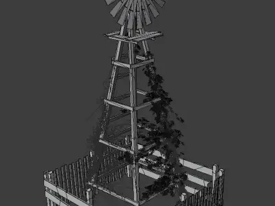 Farm Windmill Low-poly 3D model purchase