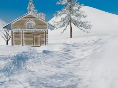 Winter Mountain Village 3D model by CG-Muse