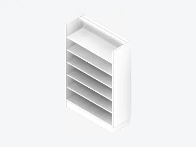 Shelving - Library - Integral - Convertible - Single Sided Low-poly 3D model