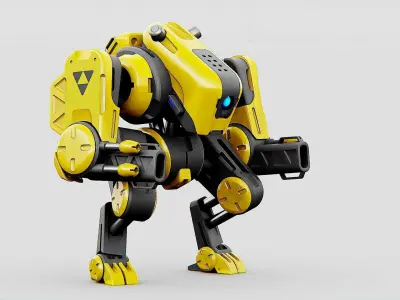 MILITARY BOT S-200  Rigged for Unreal Engine - Unity - MIXAMO 3D model