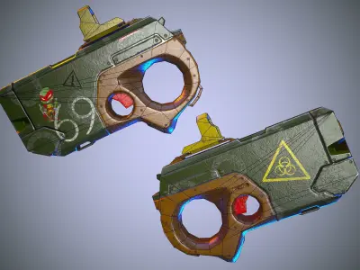 gun sci-fi Teenage Mutant Ninja Turtles game ready pbr  Low-poly 3D model