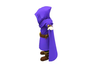 character magician game reader Low-poly 3D model