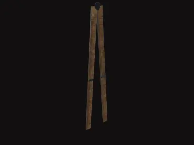 Medieval Wooden Measuring Stick Low-poly 3D model