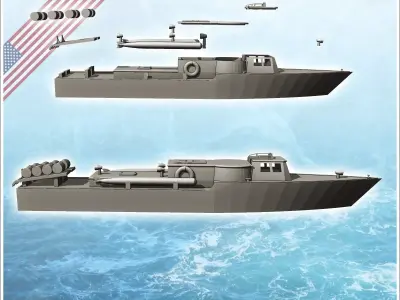 PT-658 patrol torpedo boat  - Modern WW2 WW1 World War Diaroma W 3D print model