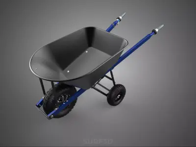 POWER ASSISTED TRIPLE WHEEL HUB MOTOR WHEELBARROW ENGINE BARROW 3D model