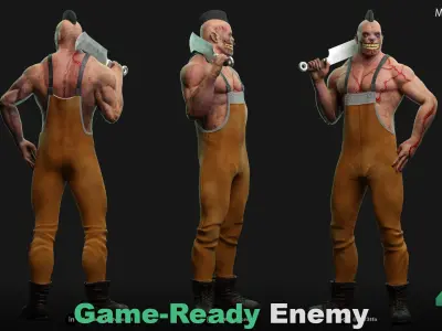 Enemy Character - With Texture - Game Ready BLEND - FBX - OBJ Free 3D model