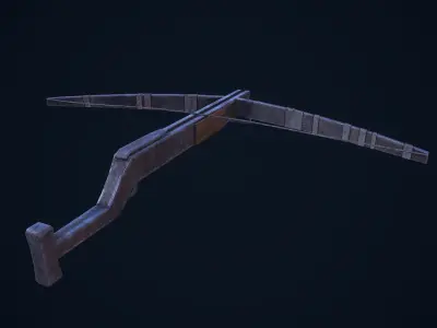 Crossbow bow and arrow Low-poly 3D model