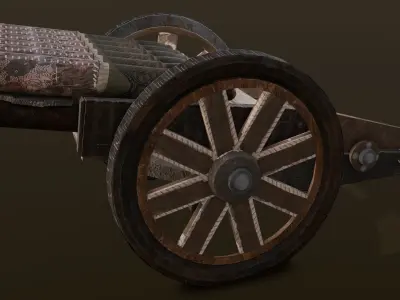 Old Machinery Gun 3D Model Low-poly 3D model