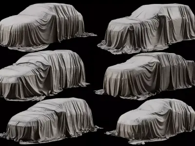 Standart Car Covers Collection Low-Poly Low-poly 3D model