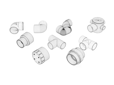 UPVC Pipe Fittings 3D Model Bundle 3D model